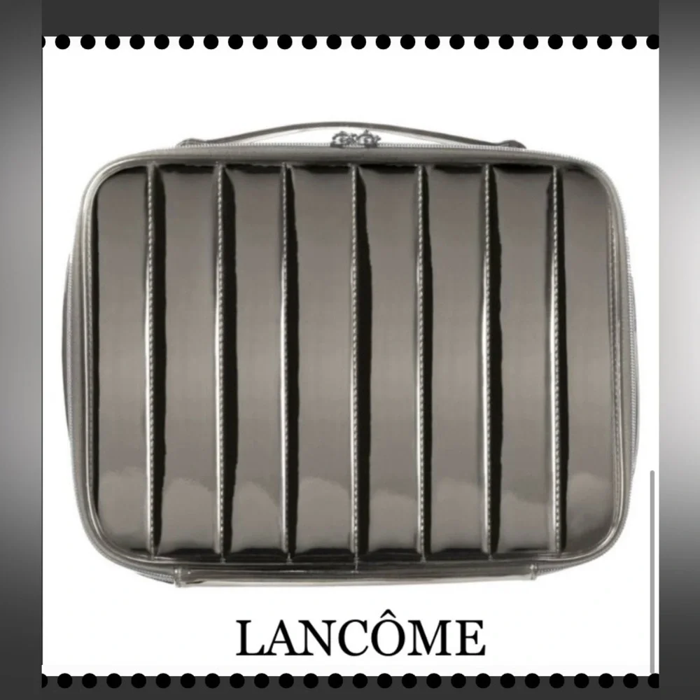 Lancôme Silver (Gun Metal) Colored Travel Case Measures 9x12x4’ 🌳🆕🌳.